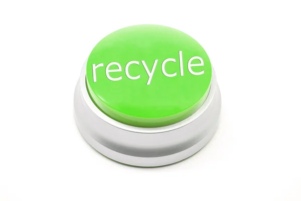 Large green Recycle button — Stock Photo, Image