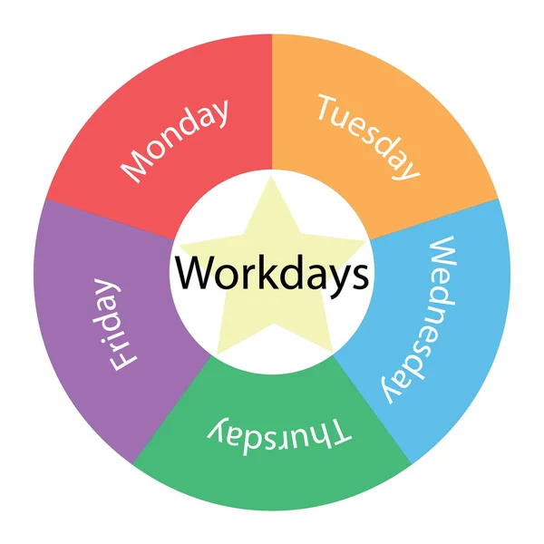 Werkdagen circulaire concept met kleuren en ster — Stockfoto