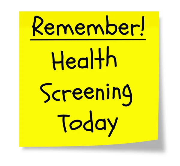 Herinner me gezondheid screening vandaag — Stockfoto