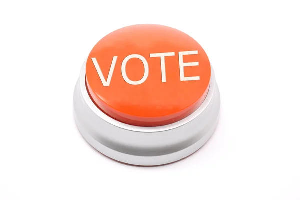 Hlasování velké červené tlačítko — Stock fotografie