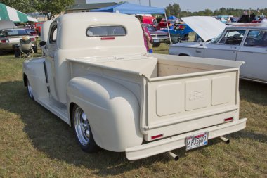 1950 Off White Ford Pickup Rear View clipart
