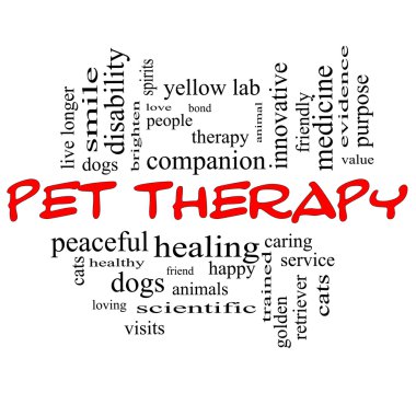 Pet Therapy Word Cloud Concept in red and black clipart