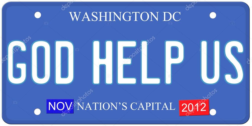 God Help Us Washington DC License Plate