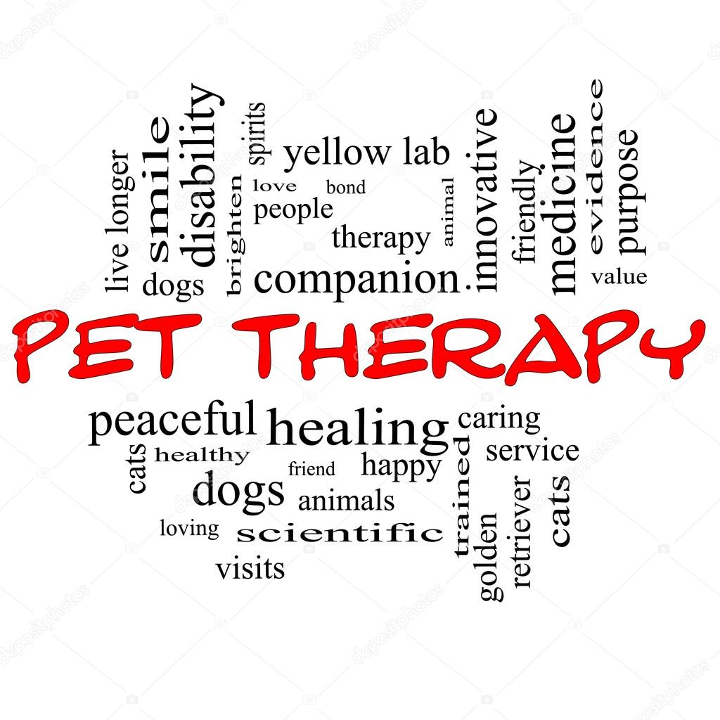 Pet Therapy Word Cloud Concept in red and black