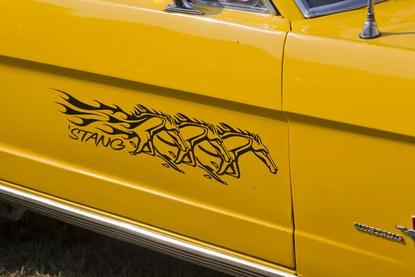 1966 ford mustang hacken top horse close up — Stockfoto