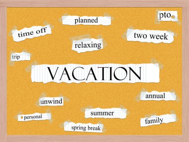 tatil corkboard kelime kavram