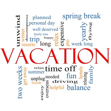 Vacation Word Cloud Concept clipart