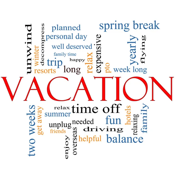 Vacation Word Cloud Concept — Stock Photo, Image