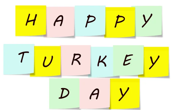 Happy Turkey Day Sticky Notes — Stock Photo, Image