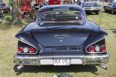 1955 Chevy Impala Black Rear View clipart
