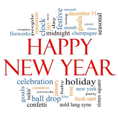 mutlu yeni yıl kelime bulutu kavramı