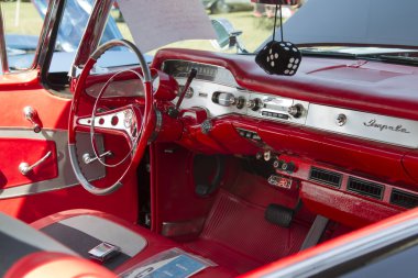 1958 Black Chevy Impala Interior clipart