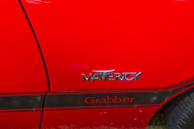 Red Ford Maverick Grabber Side Panel clipart