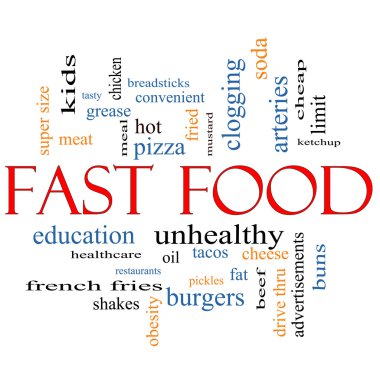 Fast Food Word Cloud Concept clipart