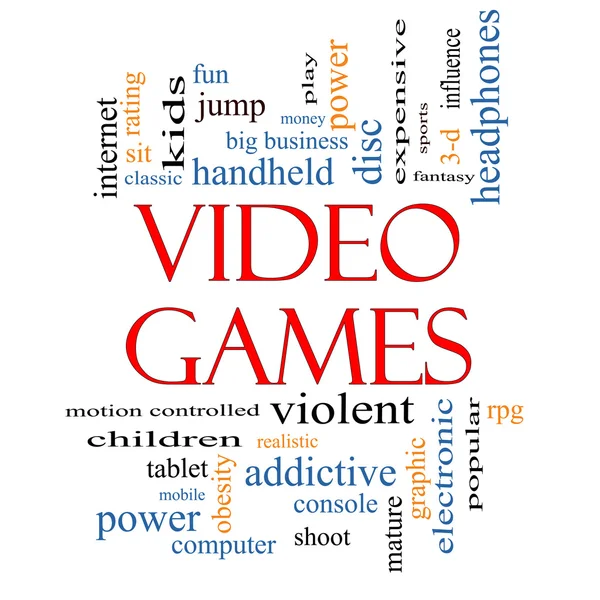 Video juegos Word Cloud Concept — Foto de Stock