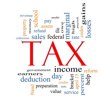 Tax Word Cloud Concept clipart