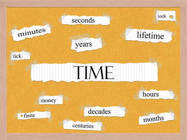 Conceito de palavra de corkboard de tempo — Fotografia de Stock