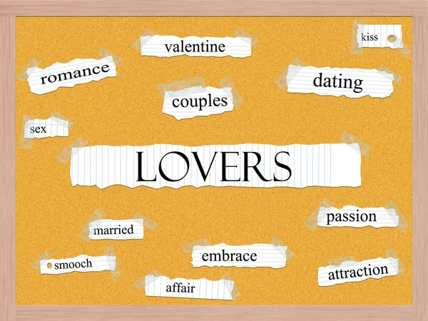 Lovers Corkboard Word Concept — Stock Photo, Image