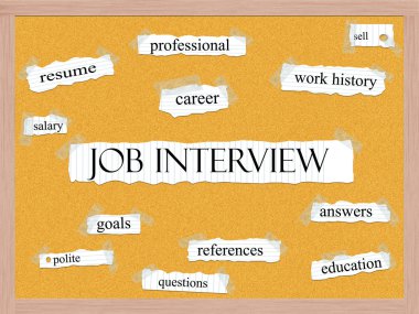 iş görüşmesi corkboard kelime kavram