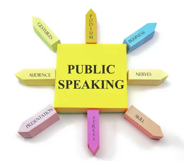 Public Speaking Sticky Notes — Stock Photo, Image