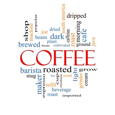Coffee Word Cloud Concept clipart
