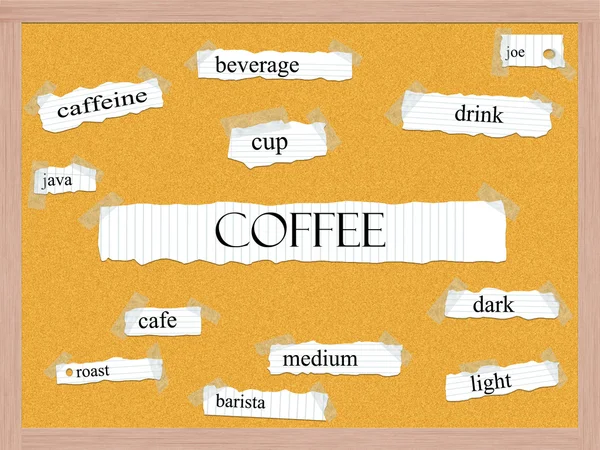 Coffee Corkboard Word Concept — Stock Photo, Image