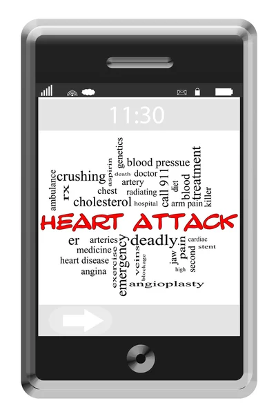 Word Cloud Concept on Touchscreen Phone — Stock Photo, Image