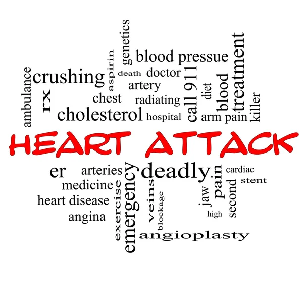 Heart Attack Word Cloud Concept in red caps — Stock Photo, Image