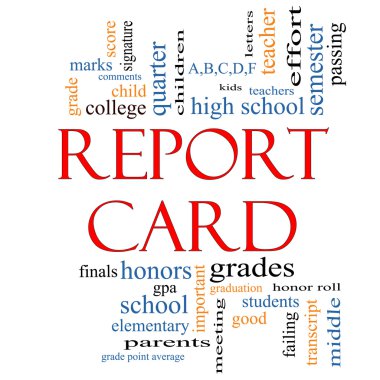 Report Card Word Cloud Concept clipart