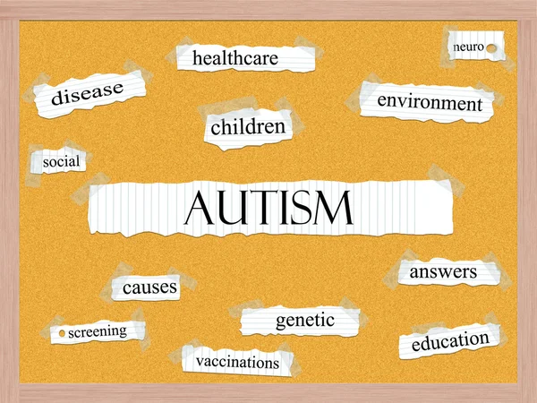 Conceito de palavra de corkboard autismo — Fotografia de Stock