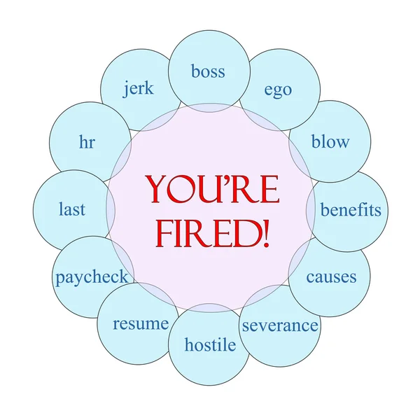 You 're Fired Circular Word Concept — стоковое фото