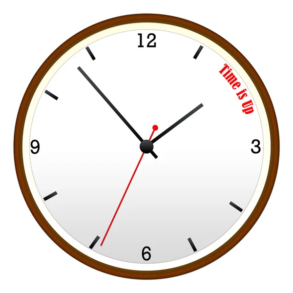 Le temps est écoulé Horloge murale en bois Concept — Photo