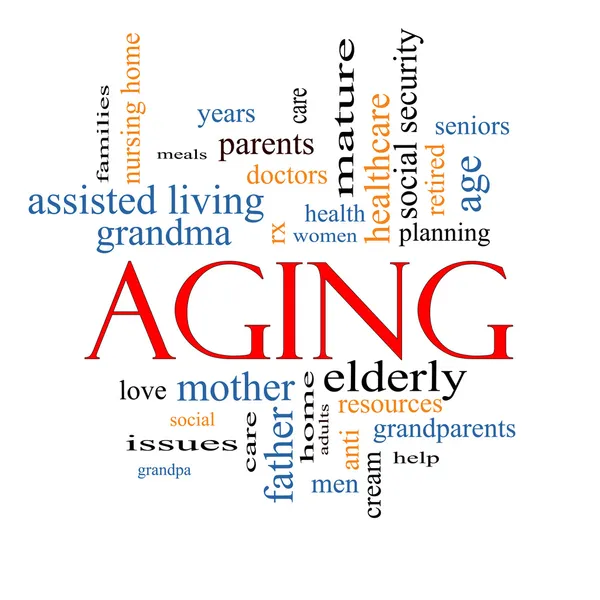 Aging Word Cloud Concept — Stock Photo, Image