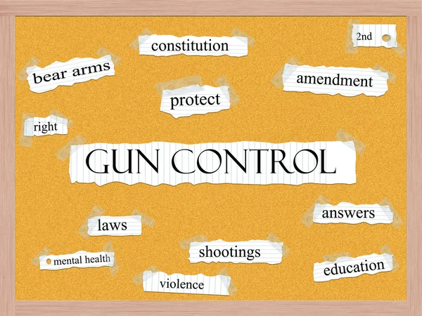 Schusswaffenkontrolle Korkboard Wort Konzept — Stockfoto