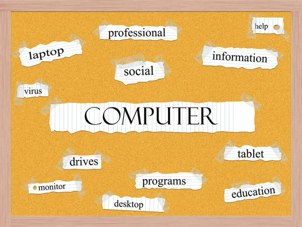 Computer prikbord woord concept — Stockfoto