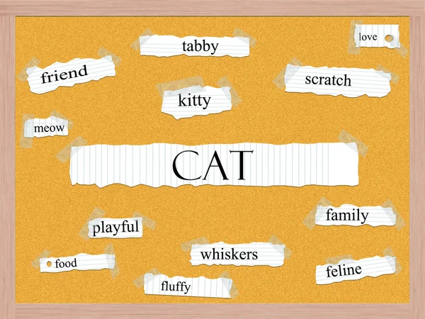 Conceito de palavra corkboard gato — Fotografia de Stock