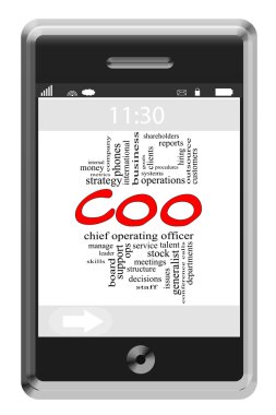 kelime bulutu kavramı dokunmatik ekran telefon coo