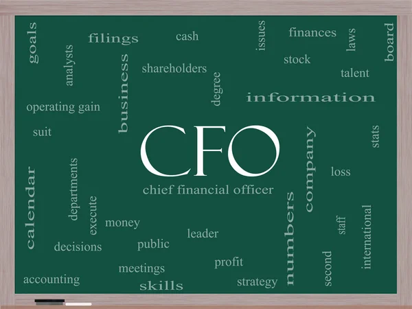 Concetto CFO Word Cloud su una lavagna — Foto Stock