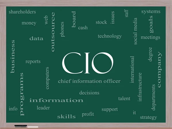 CIO word cloud kavramı üzerine bir yazı tahtası — Stok fotoğraf