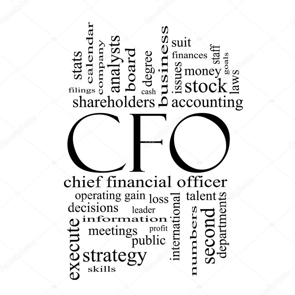 CFO Word Cloud Concept in black and white