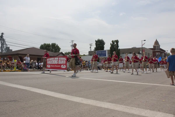 Seymour middelbare school marching band — Stockfoto