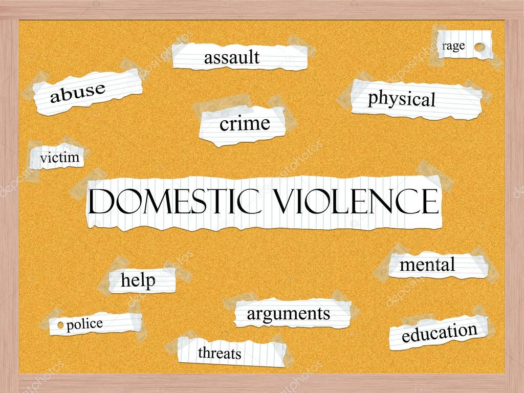 Domestic Violence Corkboard Word Concept