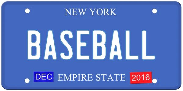 Baseball New York License Plate — Stock Photo, Image