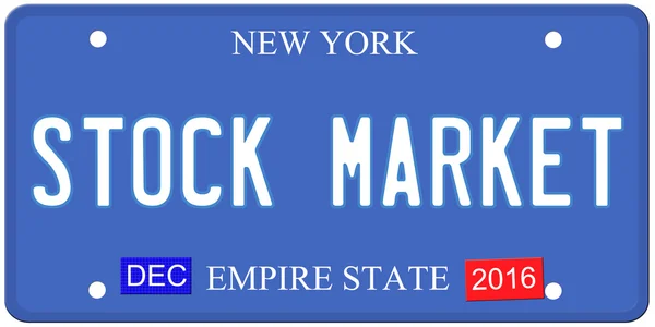 Stock Market New York License Plate — Stock Photo, Image