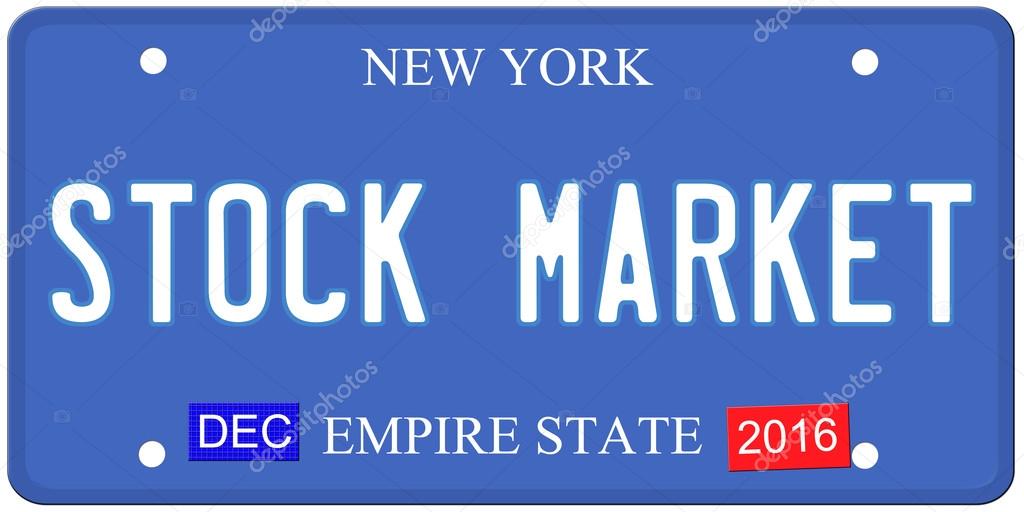 Stock Market New York License Plate