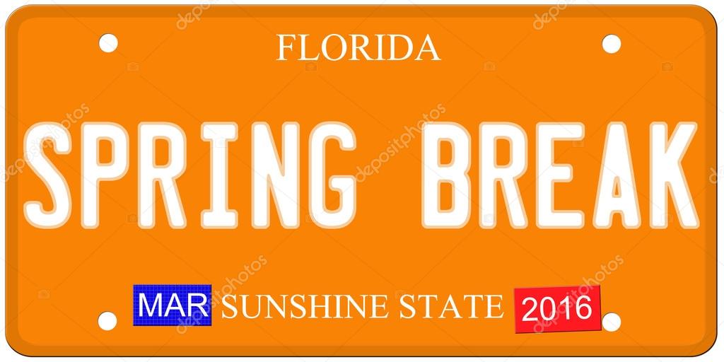 Spring Break Florida License Plate