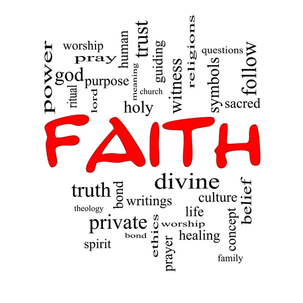 Faith Word Cloud Concept in Red Caps — Stock Photo, Image