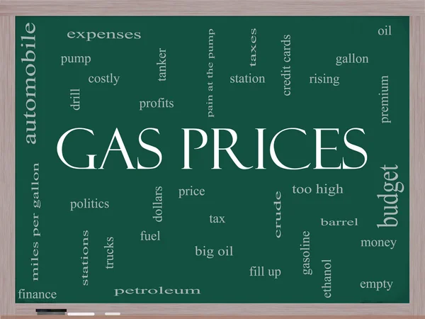 칠판에 가스 가격 단어 클라우드 개념 — 스톡 사진