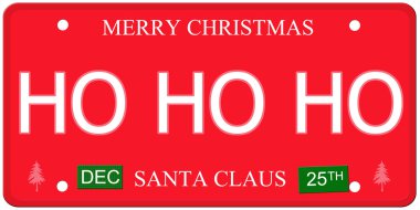 Ho Ho Ho License Plate clipart