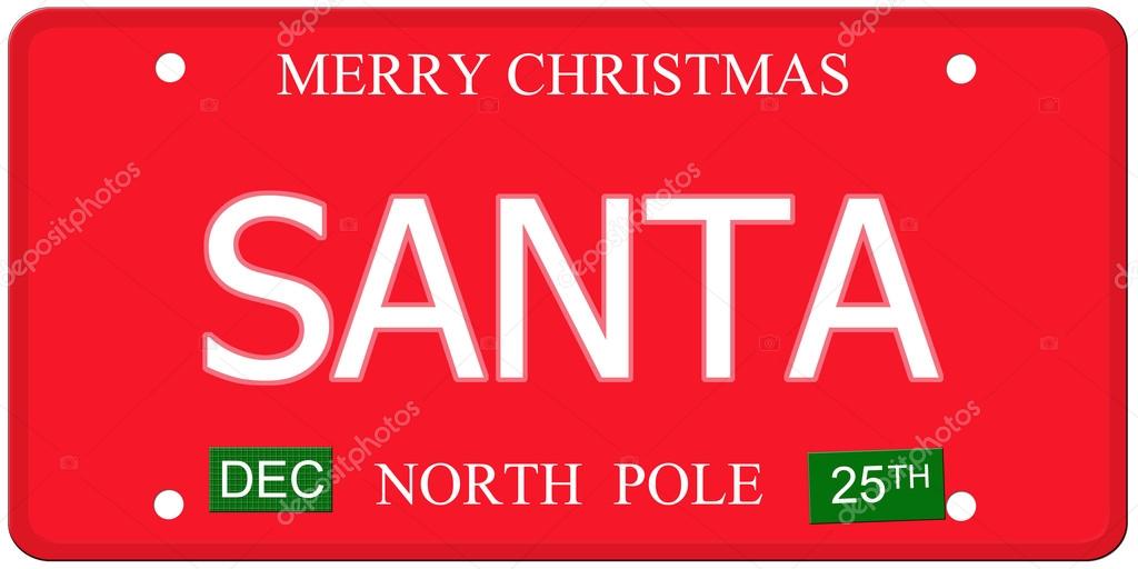 Santa North Pole License Plate